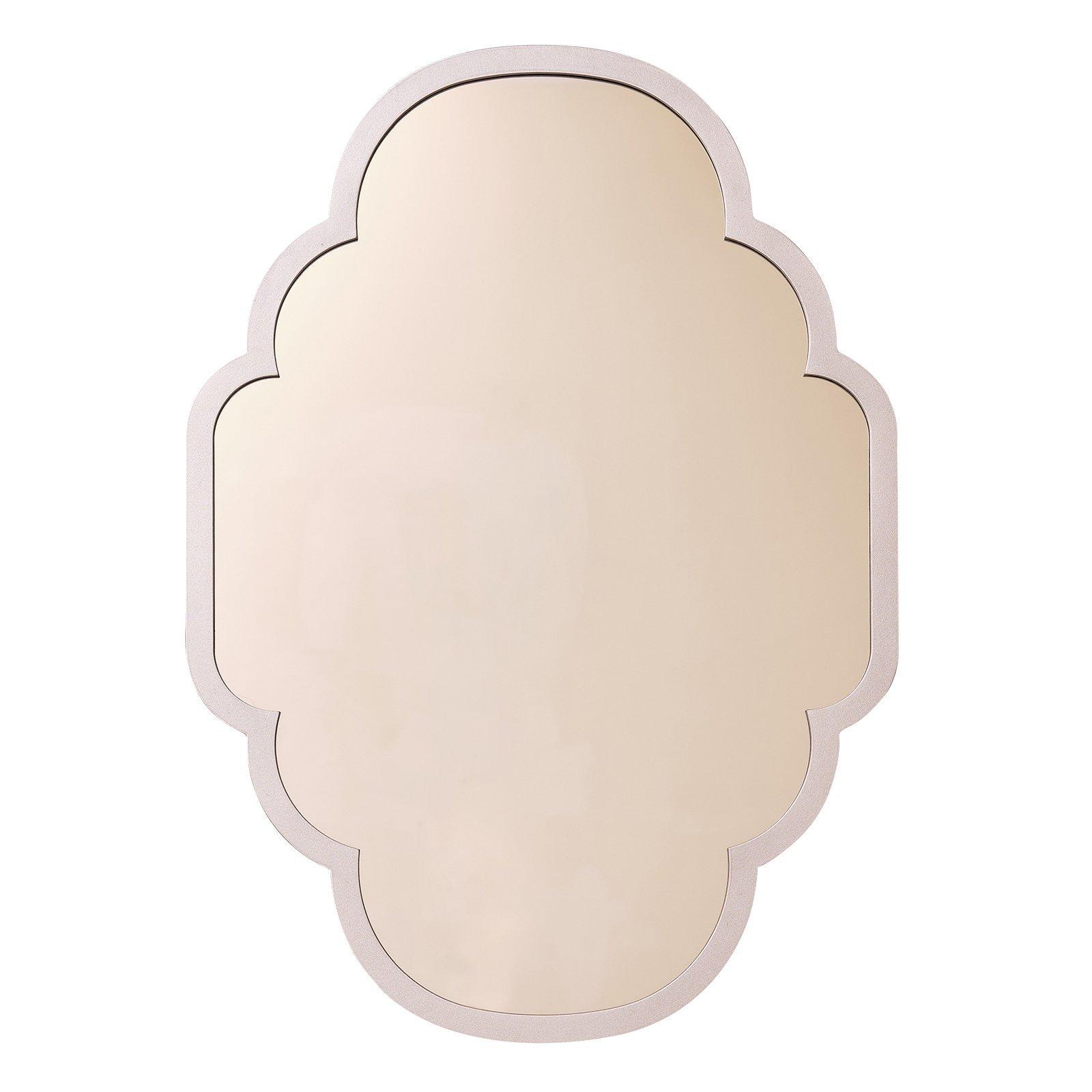 Rose Gold Curved Scalloped Framed Wall Mirror 70cm X 50cm